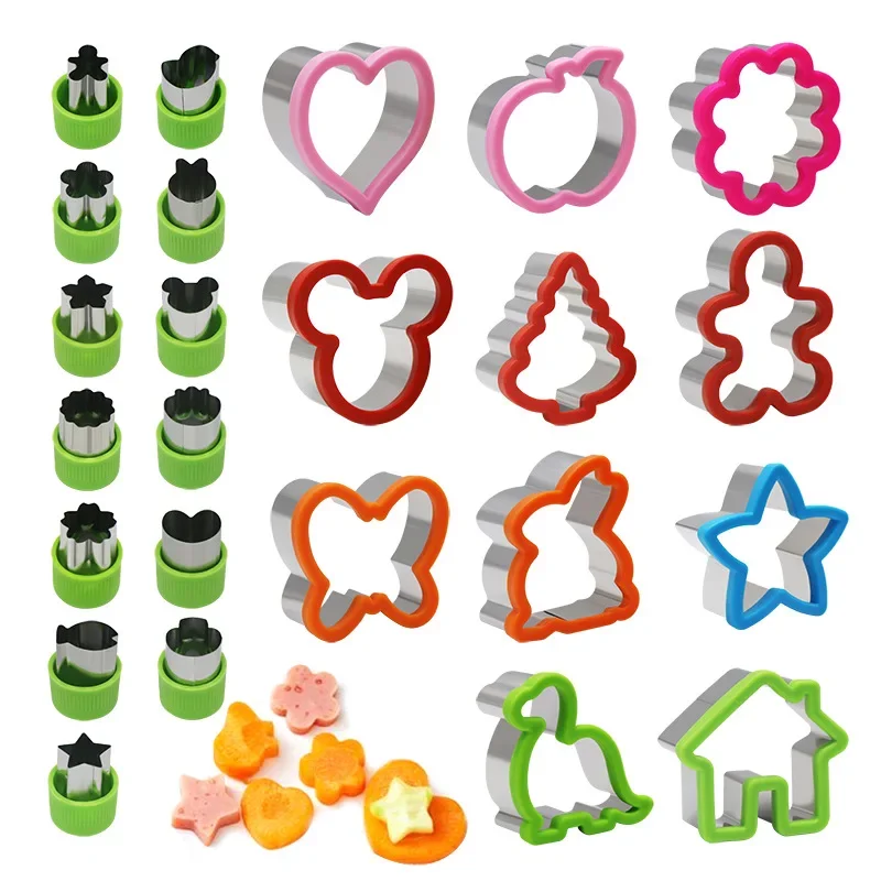 Description Picture 2 of itemFlower Cookie Mold Plastic Xmas Tree Star House Bells Snowflake Animal Cookie Cutters Pastry Fondant Moulds Cake Decor Tool