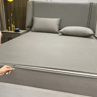 Waterproof Mattress Cover With Zipper Six Sides All Inclusive Mattress Cover King Queen Quilted Bed Fitted Sheet Customizable 3