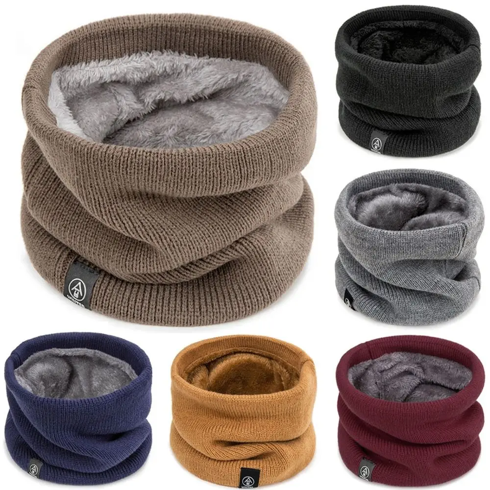 

Wool Fur Neck Warmer Fashion Thickened Lining Keep Warm Neck Scarves Soft Knitted Face Mask Skating Running