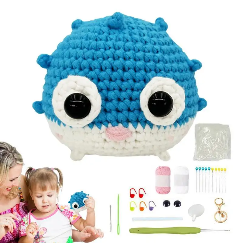

DIY Crochet Animals Handmade Crochet Starter Pack Beginner Tools Portable Crochet Animal Starter Kit With Simple Crochet Tool
