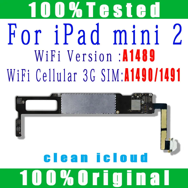 Free ICloud Free Unlocked Motherboard For IPad mini 2 Logic Boards A1489 A490 A1490 With Full Chips With Systems ﻿ 3
