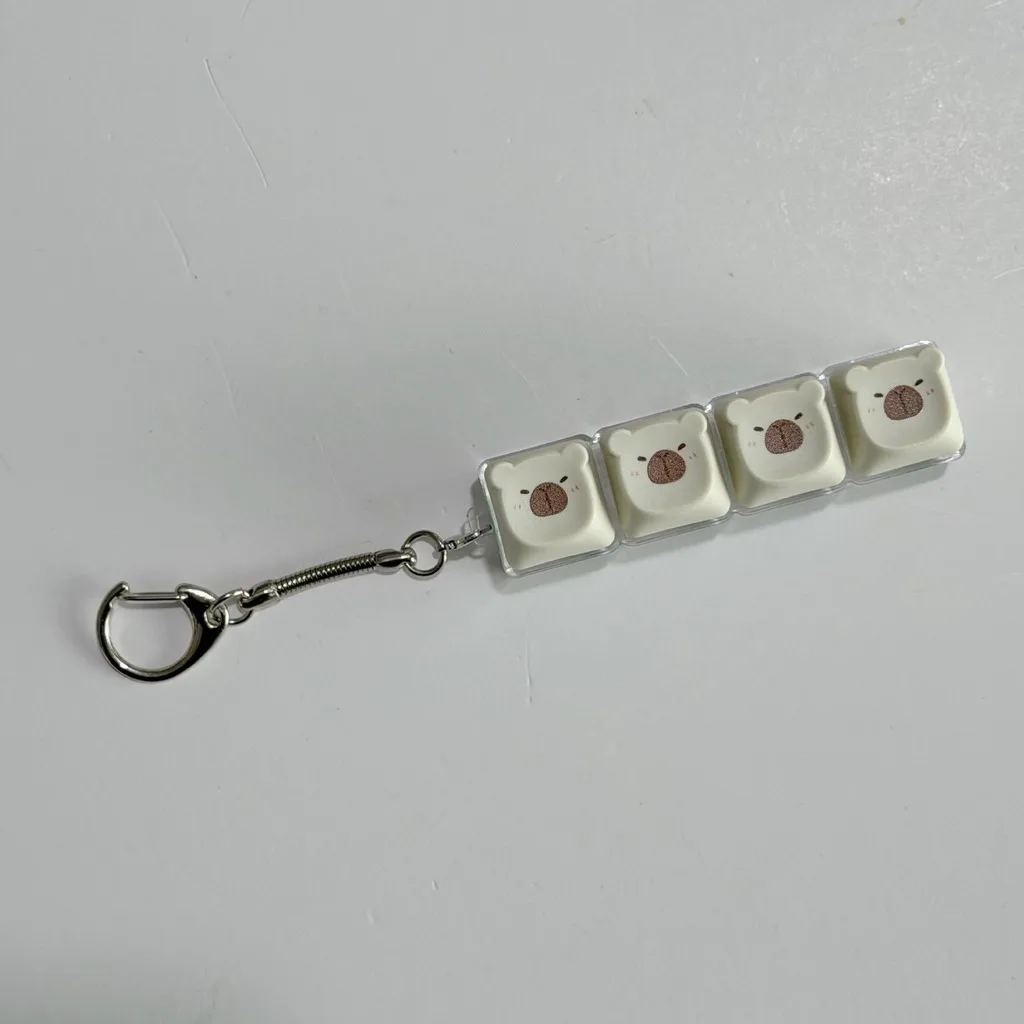 Colorful LED Light 4-Key Clicker Keychain - Stress Relief Portable Keyring Pendant