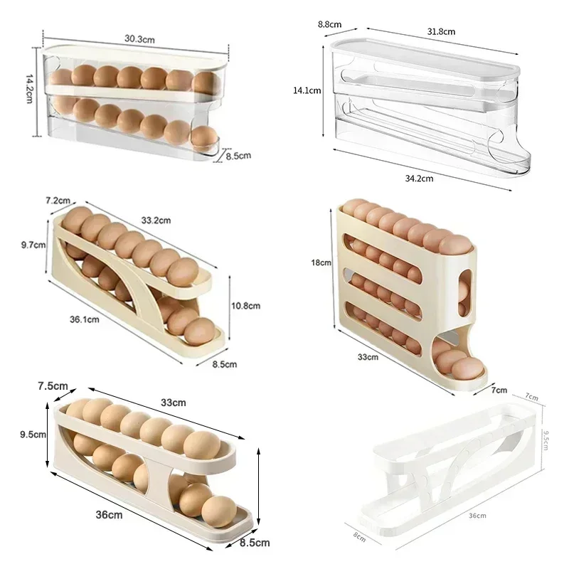 Refrigerator Egg Storage Box Automatic Scrolling Egg Holder Household Large Capacity Kitchen Dedicated Roll Off Storage Rack Egg Storage Box