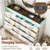 Tall Large Farmhouse 12 Drawers Dresser for Bedroom with LED Light and Power Outlets,Wood Rustic 12 Chests of Drawers for Closet 4