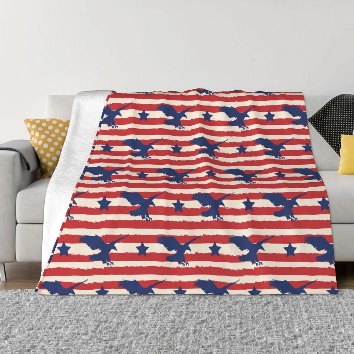 

Bird Eagle Animal Blankets Fleece Textile Decor Stripe Multifunction Super Warm Throw Blanket for Bed Outdoor Bedding Throws