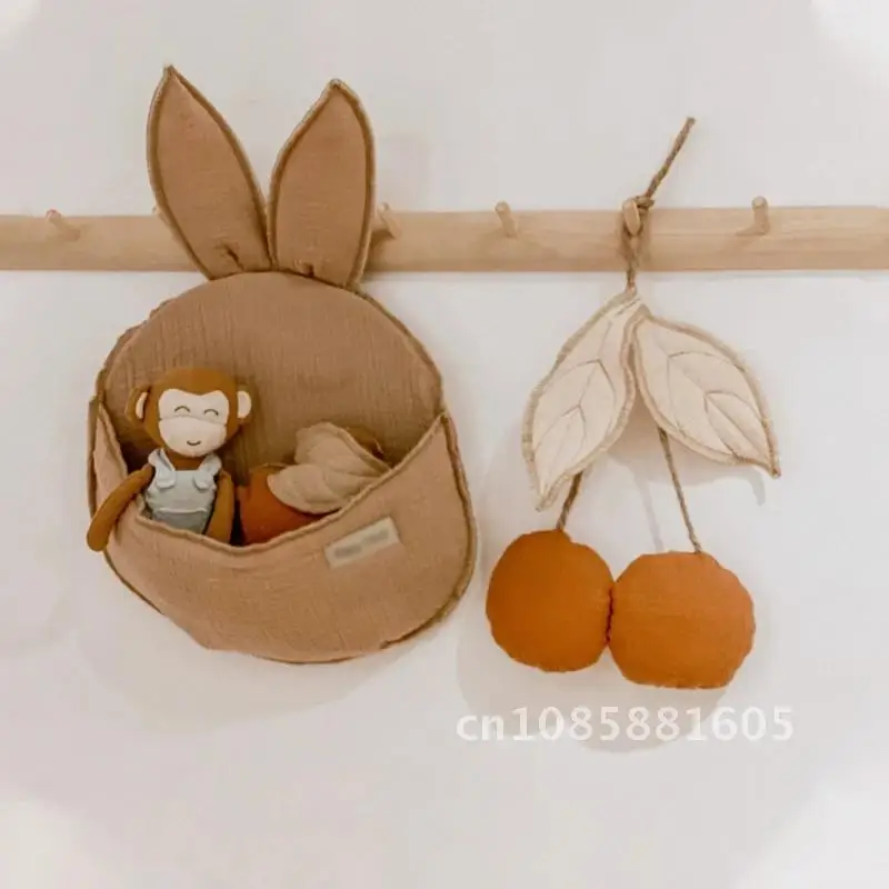 

Adorable Cotton Kids Room Nordic Style Cherry Wall Hanging Ornaments Baby Bedroom Home Party Wedding Wall Decorations