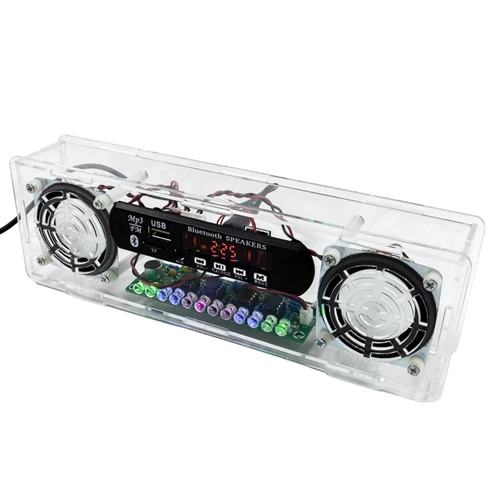DIY 블루투스 스피커 전자제품 키트 FM 라디오(LED 음성 활성화 표시등 포함) 3W 스테레오 납땜 연습 키트