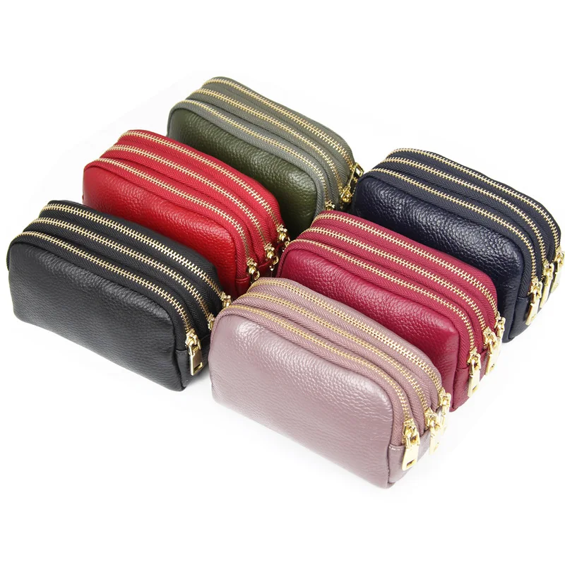 

Leather Women Card Coin Key Holder Change Pouch Purse Mini Pocket Zipper Popular Small Money Bag Wallet High-capacity