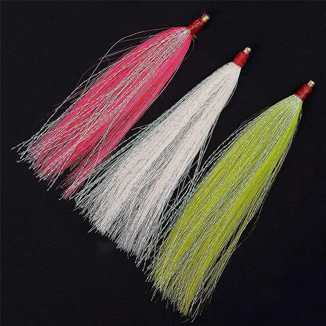 20/45/60/80PCS Bucktail Teaser jig Fishing Lure Saltwater Fluke rig Fishing Bass lure accessories Artificial bait fishing tackle