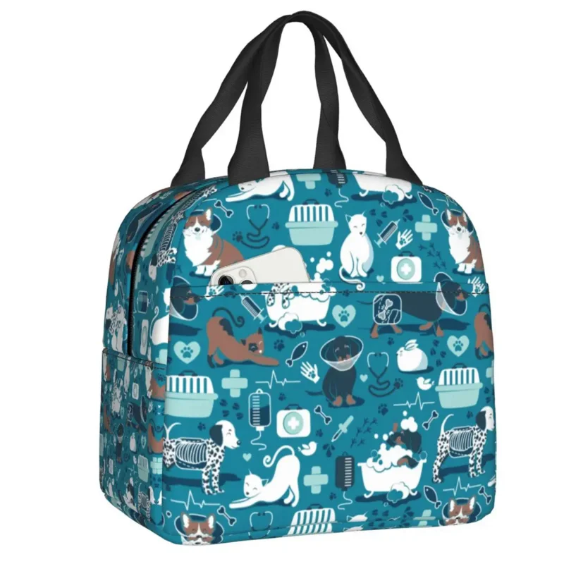 

Veterinary Medicine Dachshund Dogs Cats Insulated Lunch Bags for School Office Leakproof Cooler Thermal Lunch Box Women Children