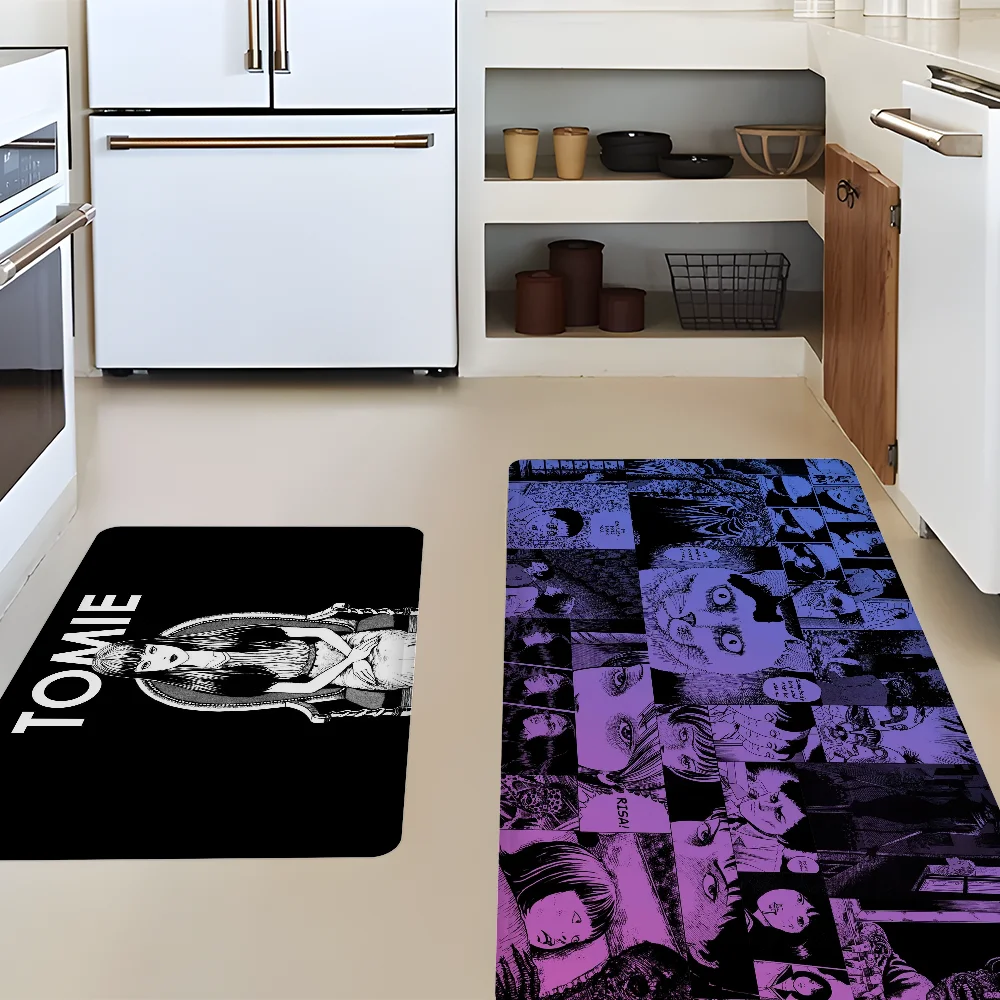 Japanese Horror Anime Floor Mat Bathroom Mat Kids Room Bedroom Decoration Balcony Anti-Slip Doormat Living Room Bedside Rugs 3