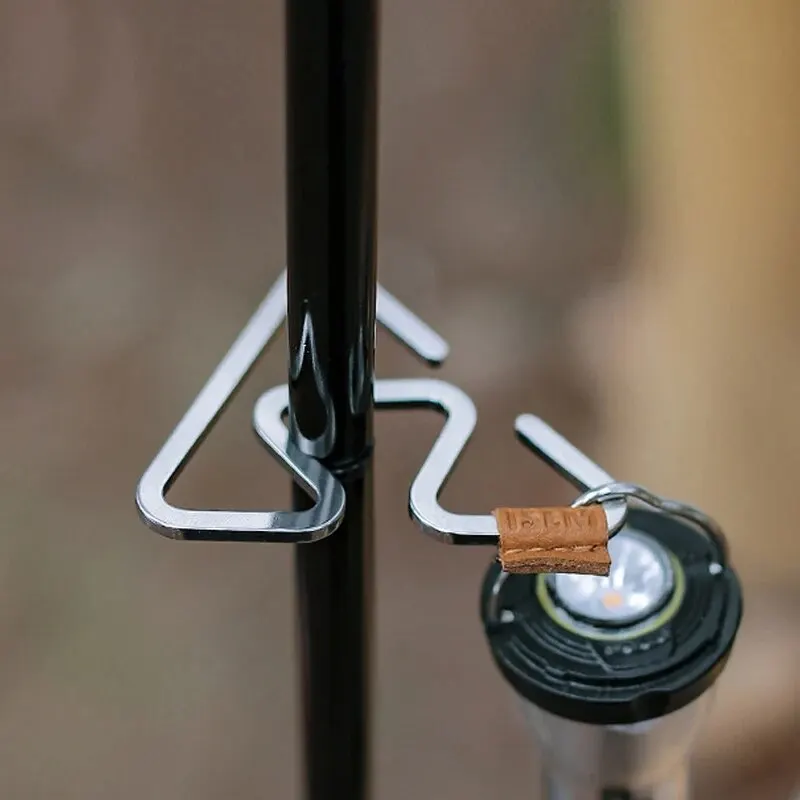 Outdoor Tent Lamp Rack Outdoor Camping Multifunctional Integrated Hook Metal Tent Lamp Rack Double-headed Hanger Bidirectional Return Hook