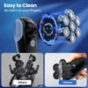 Sejoy Electric Bald Shaver for Men 7 Heads Beard Razor Hair Clipper Facial Cleaner Massager Nose Trimmer IPX7 Fully Washable 2
