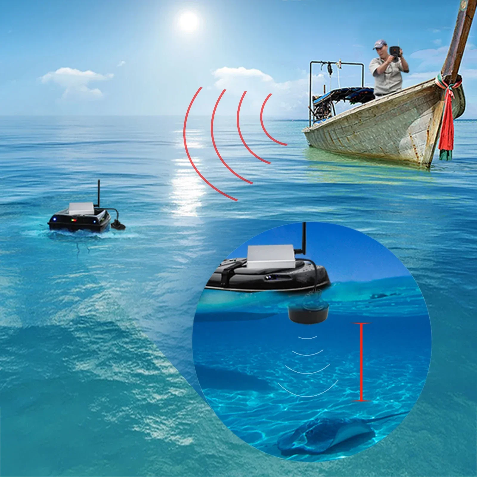 FF918-CWLS-Color-Display-Bait-Boat-Fish-Finder-with-300m-980ft-Wireless ...