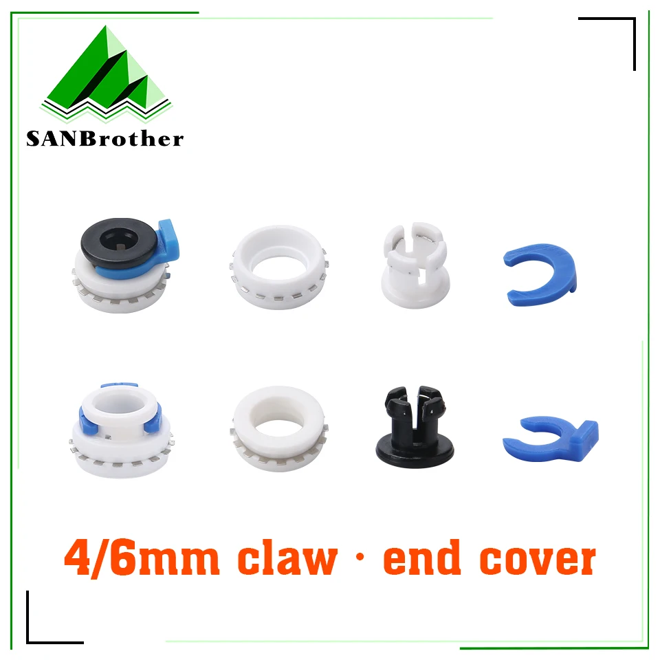 3D printer parts pneumatic joints plastic buckle quick insert PTFE pipe connector plastic claw, end cover claws for 4mm 6mm pipe