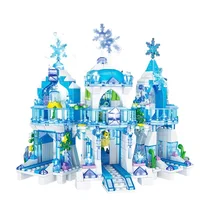 Frozen Princess Ice Castle Set Building Blocks Model Brick Mini Figure Kid Girl Gifts Toy Garden Compatible With Lego 6