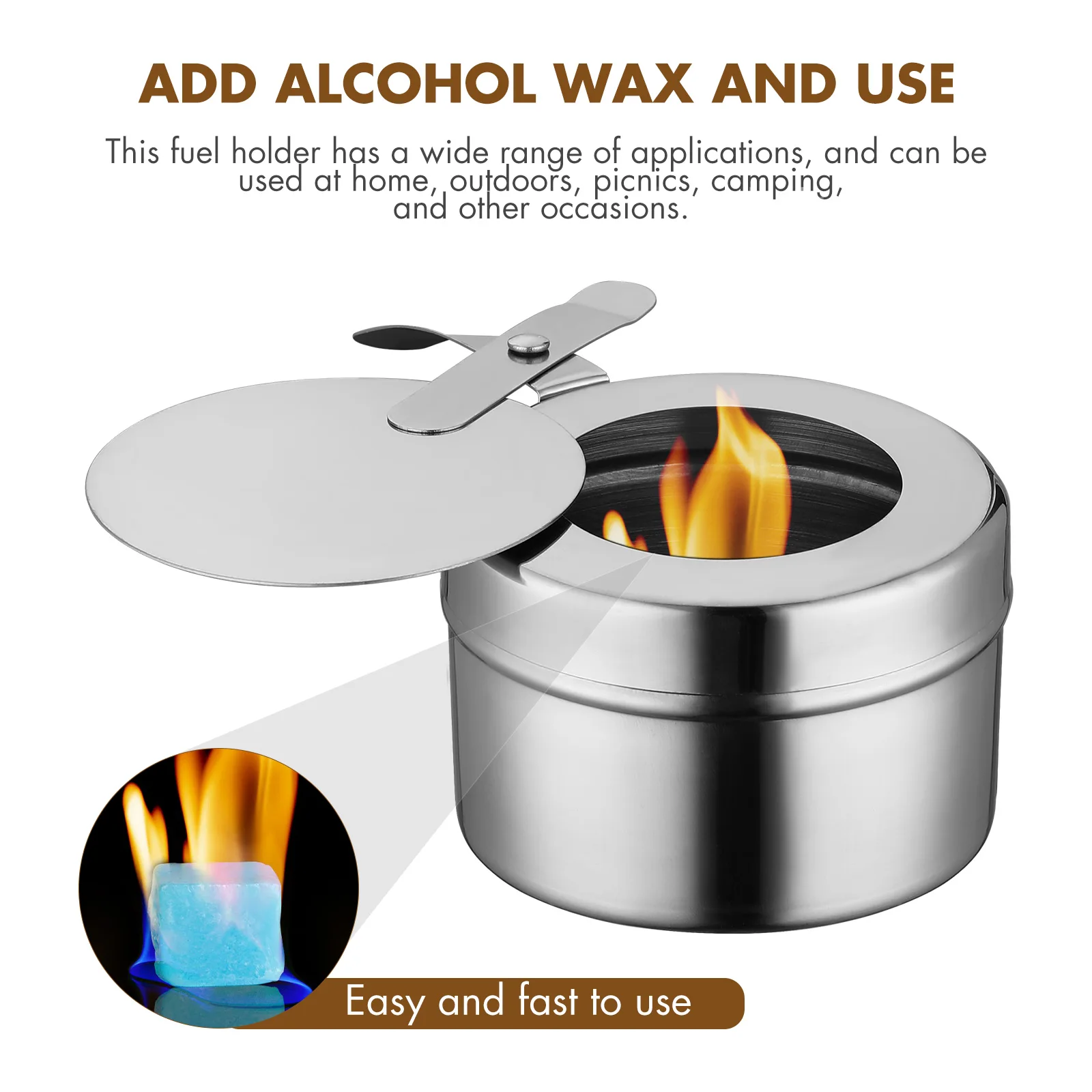 

2pcs Chafer Fuel Holder Stainless Steel Fuel Holders Alcohol Stoves Outdoor Camping Fuel Boxes Alcohol Fuel Cans for Warmer