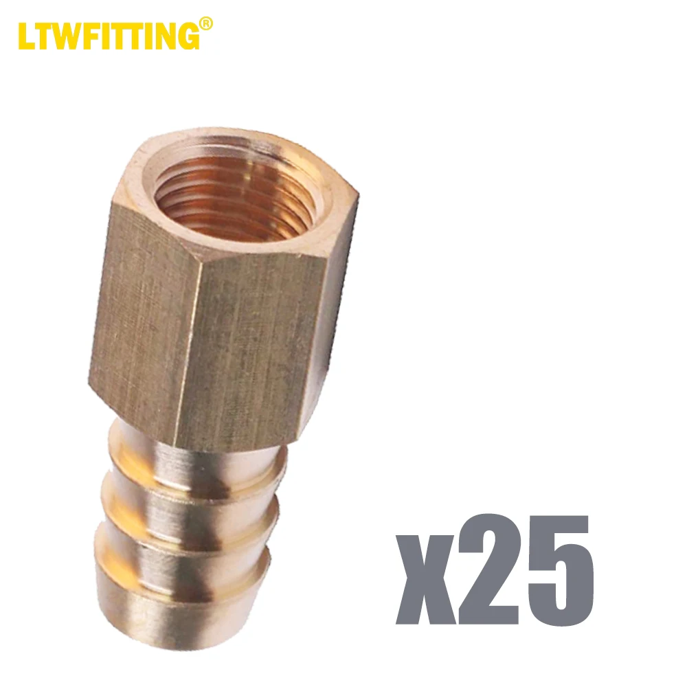 

LTWFITTING Brass Flare Tube Fitting 1/2" Hose ID x 5/16" Female 45 Deg Nut Union (Pack of 25)