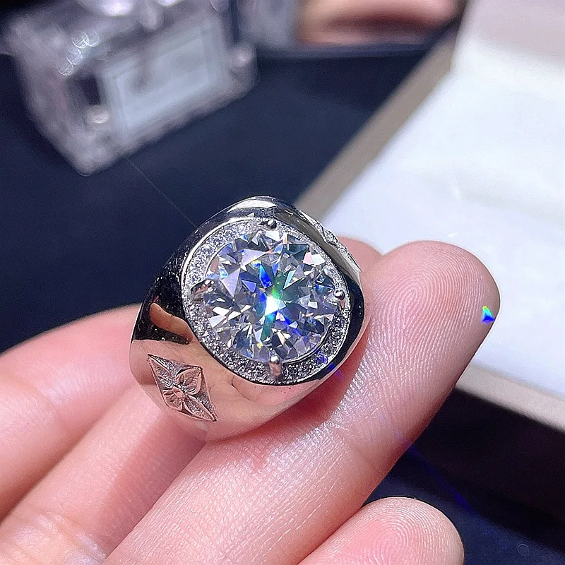 MR18／ 13号 5ct 5カラット 11㎜ モアサナイト リング 925 newデザイン】5カラット モアサナイト ダイヤ リング K18WG 指輪