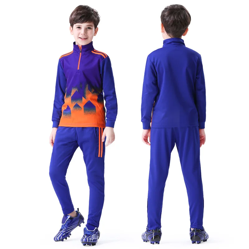 Winter Boys Soccer Tracksuit Warm Flecce Football Tracksuit Training Velour Plus Size Kid's Jackets