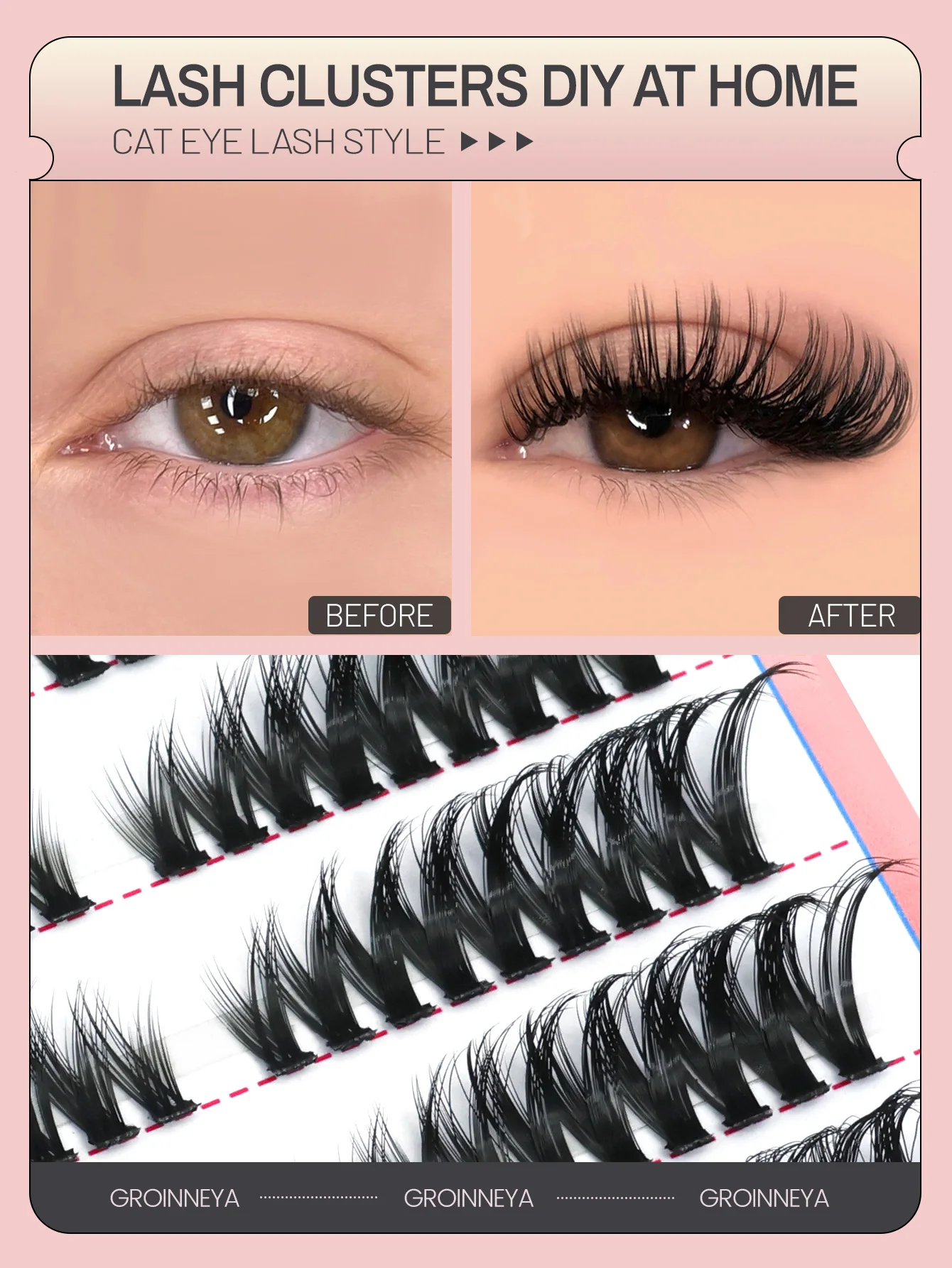 Lashes cluster Natural False Eyelashes Individual Lashes Cluster DIY Lashes Extensions Clusters Lashes Soft  Mink Lash Cluster