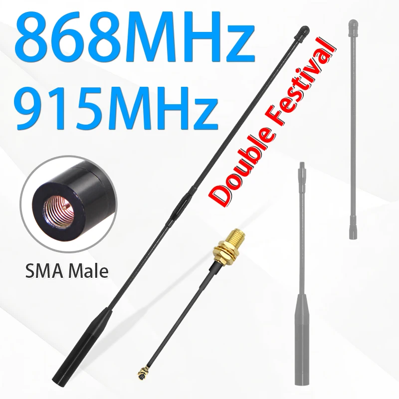 GIZONT SMA LoRa 868MHz 915MHz 안테나 (Meshtastic Heltec V3 & V4 ESP 32용) 2단 소프트 휩 안테나, 유연하고 구부릴 수 있음