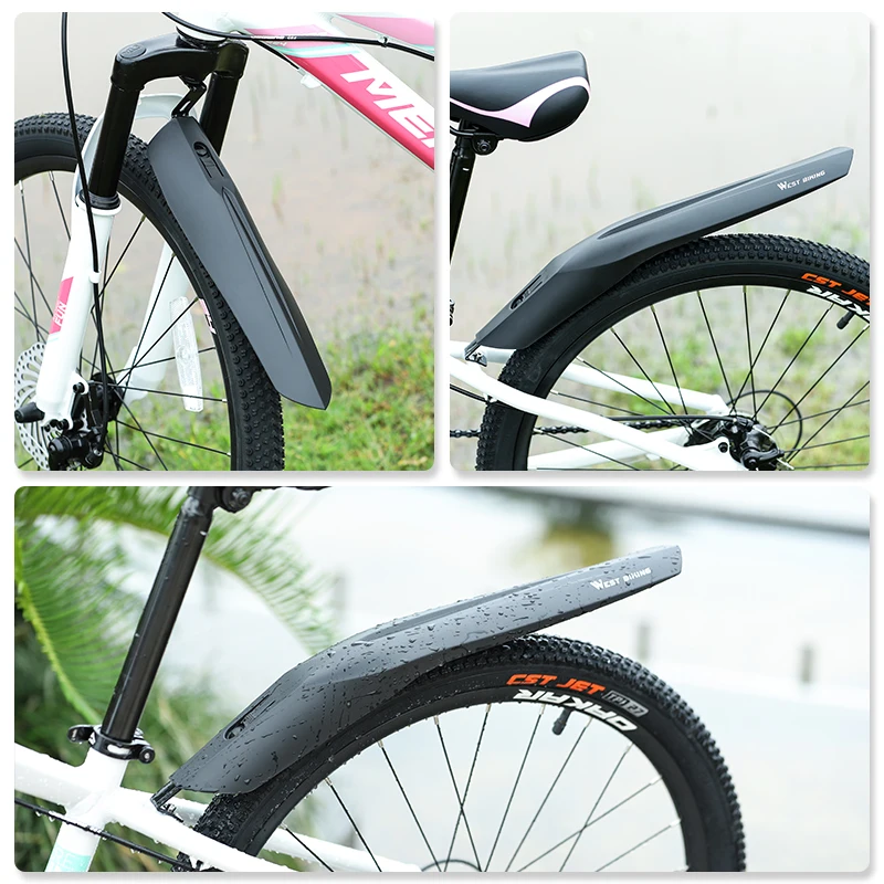 WEST BIKING 2 Pcs Bicycle Fenders Set 22-24 Inch MTB Front/Rear Mudguard Tire General Cycling Mud Guard Wings Bike Accessories