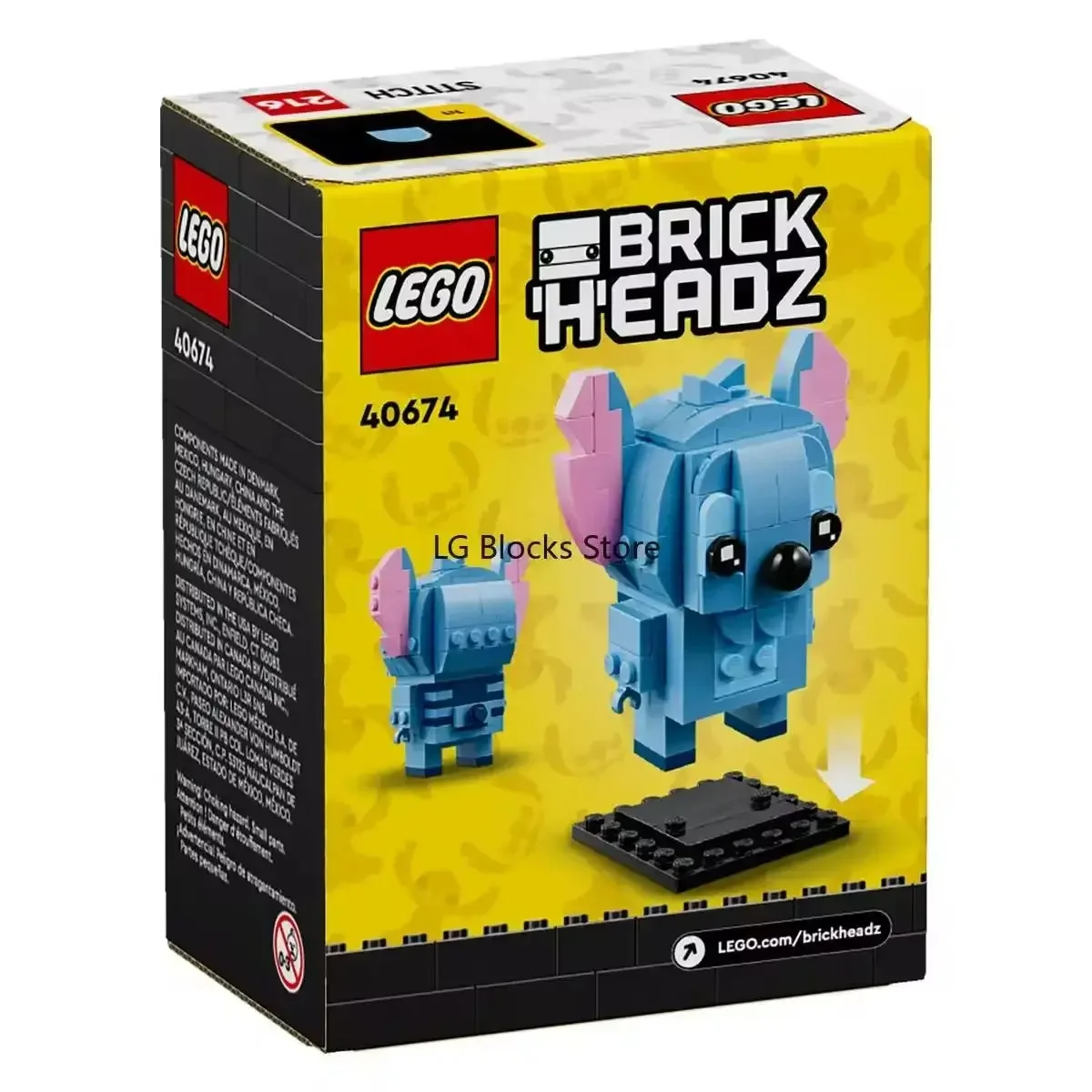 Lego BrickHeadz 40674 Stitch mainan Disney yang dapat dibangun