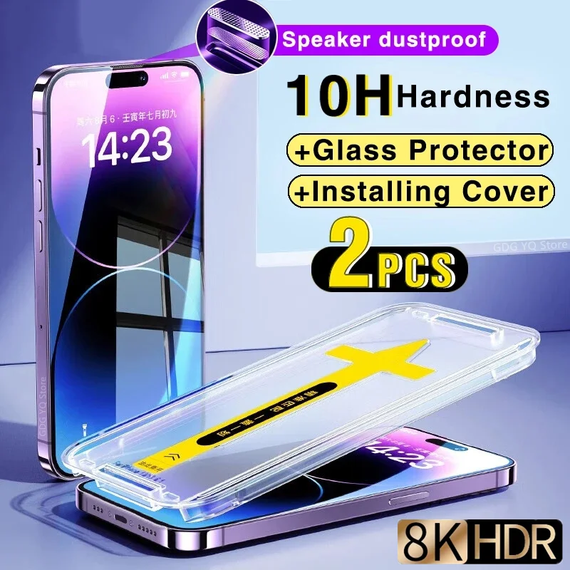 

Easy Installation 8K High End Tempered Glass For iPhone 15 11 12 13 14 Pro Max Mini 15Plus X XR XS MAX Privacy Screen Protectors