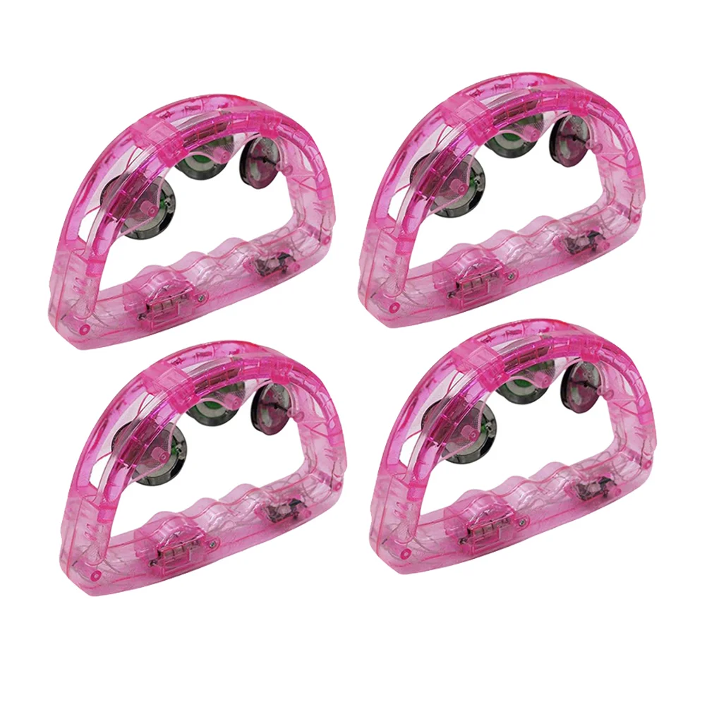

4 Pcs Hand Bell LED Luminous Rattle Child Flashing Toys Shaker Electronic Component Party Playthings