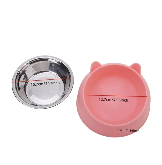 100ML Cat Dog Bowl 15 Degrees Raised Non Slip Puppy Base Cat Food Drinking Water Feeder Tilt Safeguard Neck Pet Bowl Accessories 6