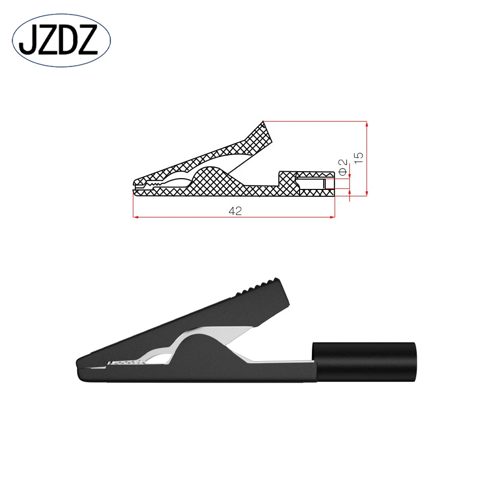 Alligator Clips with 2mm Socket Insulation Metal Crocodile Clamp Test Accessories for Multimeter J.60028 5pcs alligator clips test clip test hooks clips electrical clamp electric test clamp