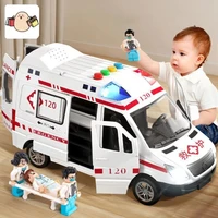 1:24 Alloy Ambulance Model Simulation Pull-back Sound and Light Die-cast Alloy Car Toy Set Children's Birthday Gift 1