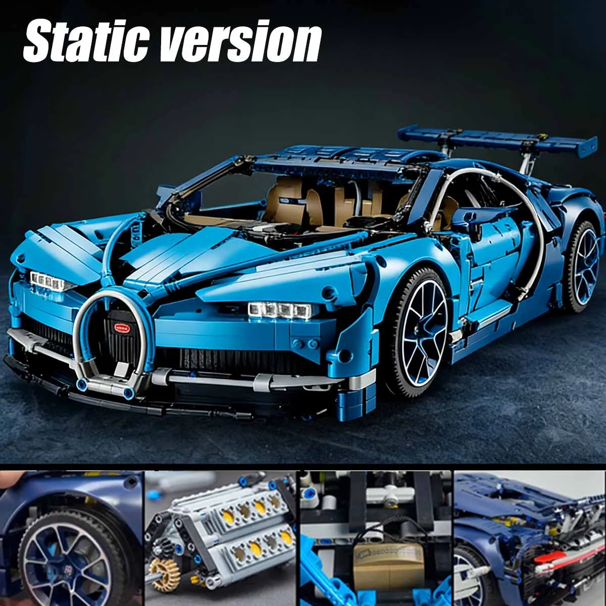 Bilibili Le go Baustein mechanisches Auto Bausteinspielzeug, Le Go-kompatibles Spielzeugauto (keine Batterie und Licht, nur Modell)