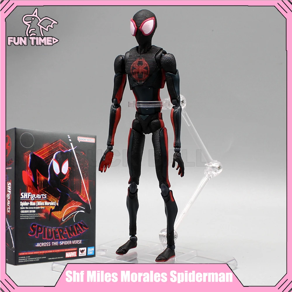 Shf Marvel Spiderman Figure Miles Morales Spiderman Action Figures Spiderman Spider-Man: Nel Regalo Per Bambini Spider-Verse 16Cm