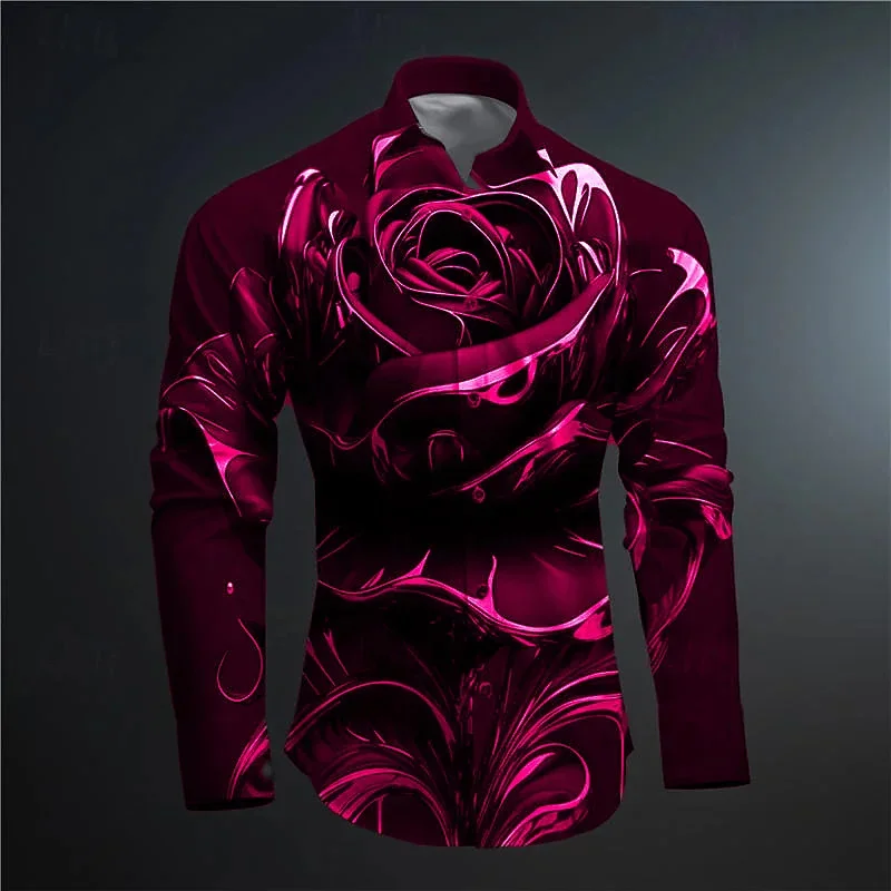 T-shirt men's tops shirt buttons casual outdoor slim sports mask rose soft and comfortable HD 2024 fashion new style hawaiian shirts printed colors big flower leaf casual tops buttons streetwear geometry beach sports short sleeve women clothing