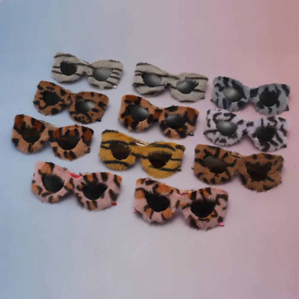 Fluffy Cat Eye Sunglasses Funny Birthday Party Shades Glasses Brand Designer PC Frame Eyewear Plush Winter Glasses