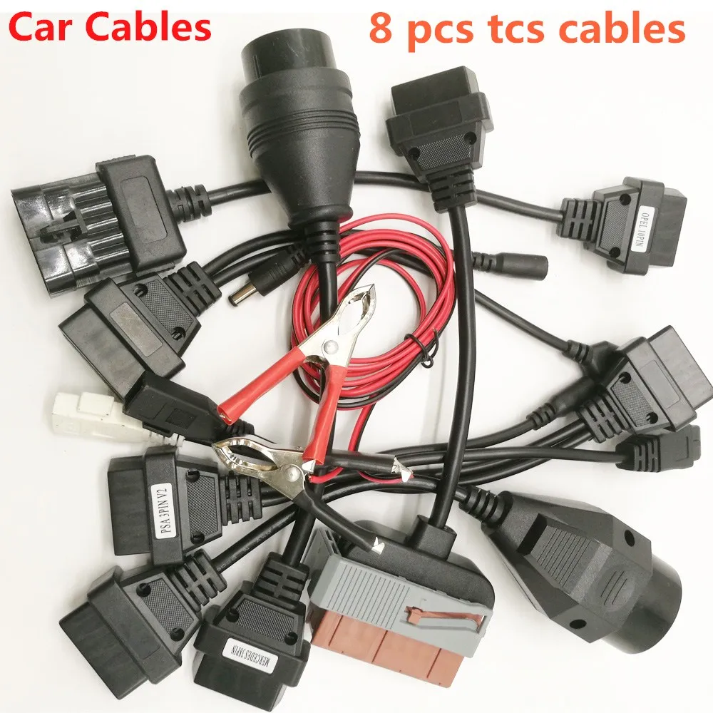 Hot Sale TCS CDP Cables Full Set 8pcs Car Cable adapter OBD2 Diagnostic Connector Cable Full Set 8 Car Cables For TCS CDP Pro 6