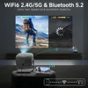 [360°Adjustable Stand] Mini Projector with WiFi and Bluetooth: Electric Focus & Auto Keystone 1080p Supported, 15000L 4