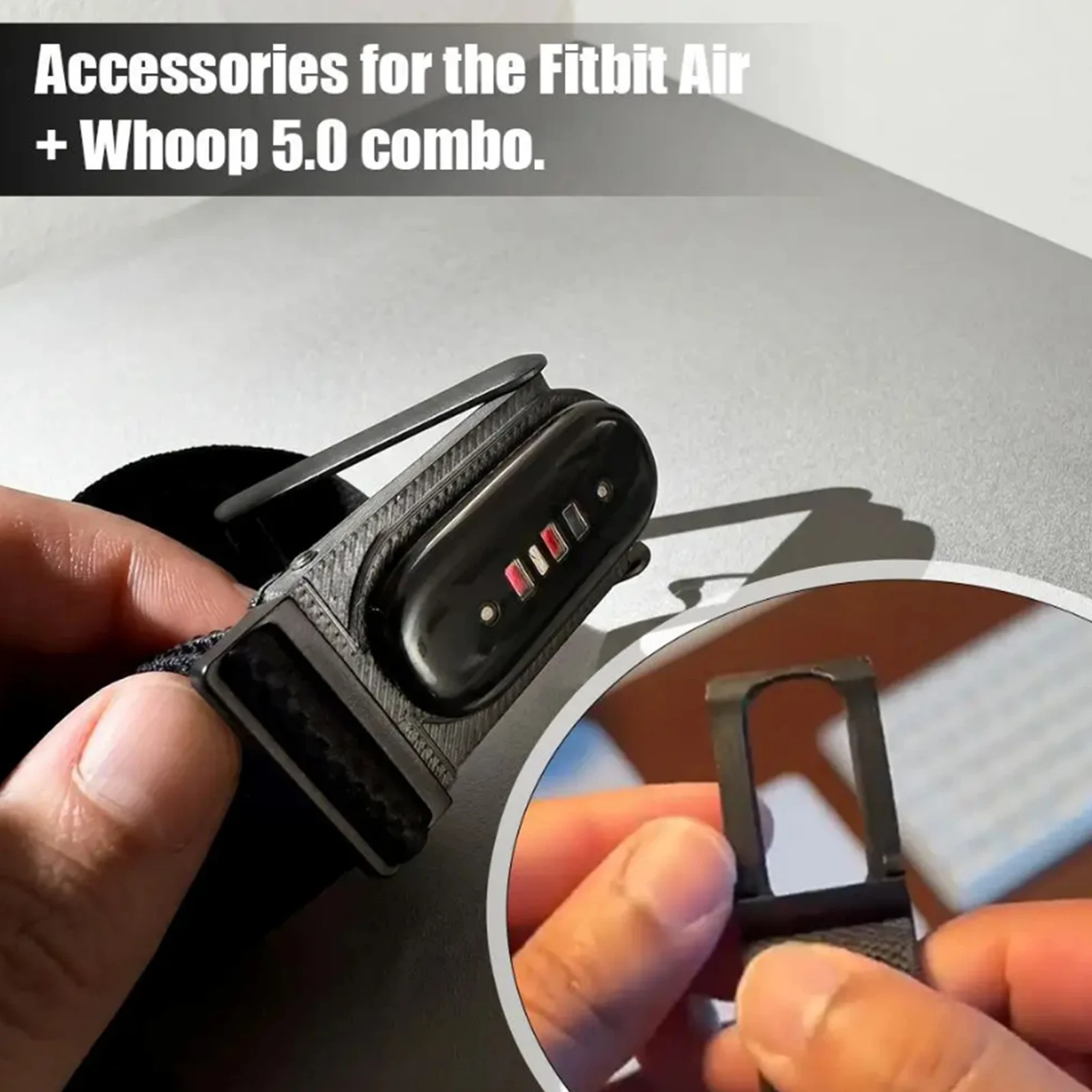 Universal Band Adapter Bracket Frame for Fitness Trackers with Elastic/Silicone Wristbands