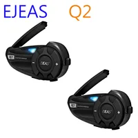 EJEAS Q2 Bluetooth 5.1 Motorcycle Helmet Headset Intercom Quick Pair Up to 2 Riders Wireless Interphone Earphone Waterproof