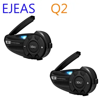 EJEAS Q2 Bluetooth 5.1 Motorcycle Helmet Headset Intercom Quick Pair Up to 2 Riders Wireless Interphone Earphone Waterproof