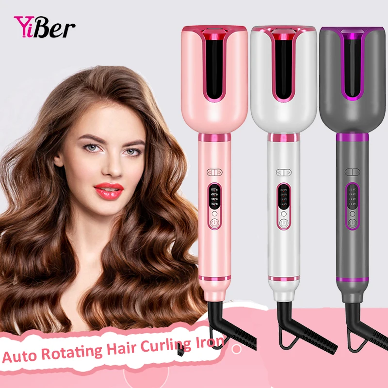 Auto Hair Curling Irons Electric Automatic Ceramic 1 Inch Hair Curler Rotating Curls Waves Anti