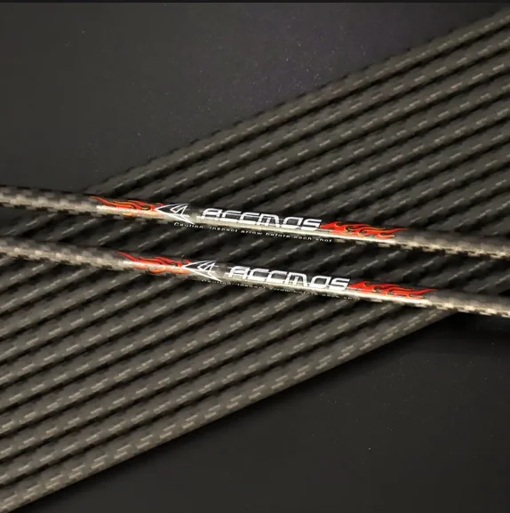 ACCMOS Carbon Pfeile Set - 12 Jagdpfeile Mit Federn Für Bogen & Armbrust