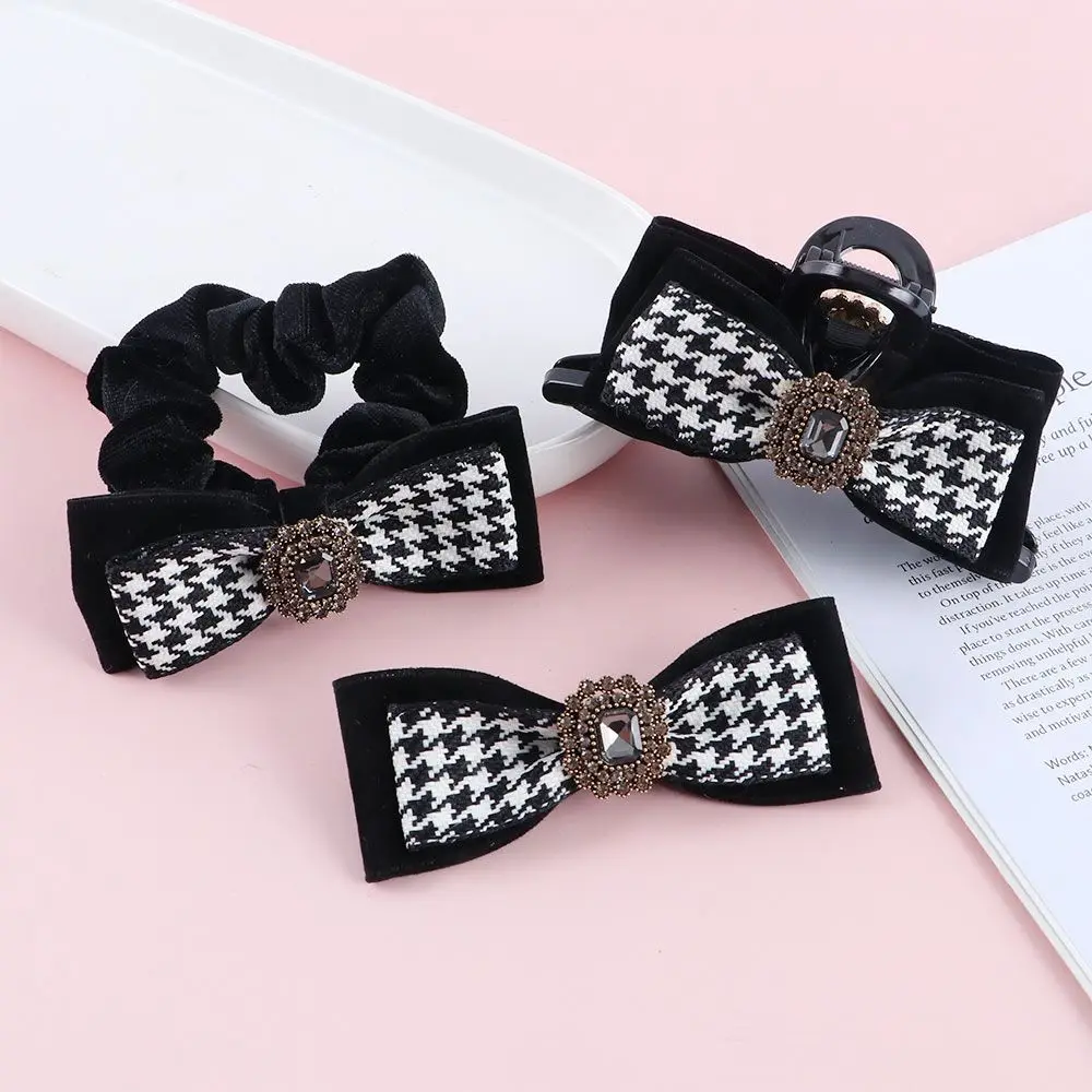 

Retro Sweet Cloth For Girls Bow Gift Lattice Scrunchies Women Hair Clip Korean Style Hair Rope Hair Claw