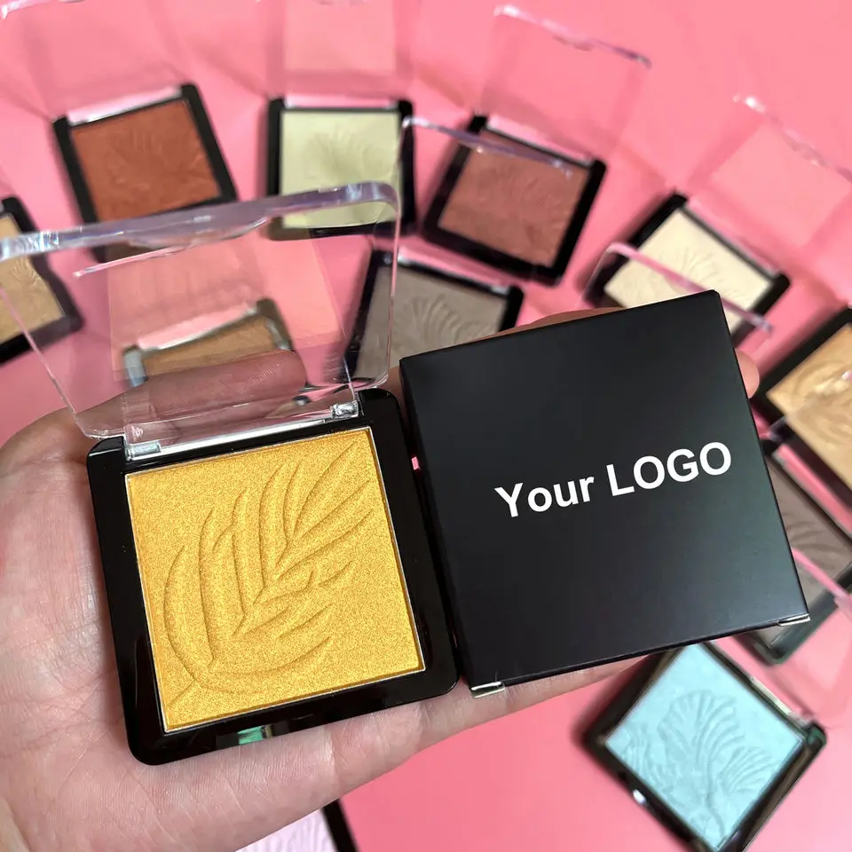

30pcs Makeup Highlighter Private Label Shimmer Bronzer Powder Face Creamy Single Highlight Palette Custom Logo Wholesale Bulk