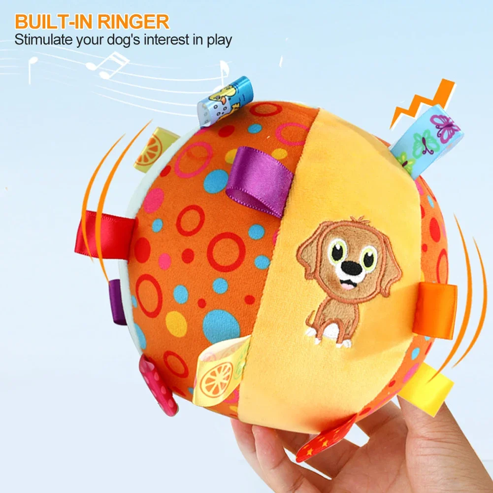 Interactive Ball Dog Toy for Aggressive Chewers Training Decompress Bite Resistant Plush Handle Dog Toys with Bells Pet Supplies 3