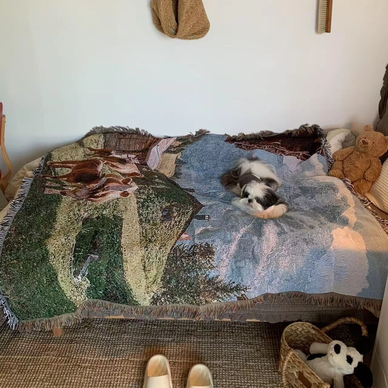 Peel Forest Alpine Mountain Bedroom Fre Sle Cover Blanket Scenic Small Blanket European Sle Character Pattern