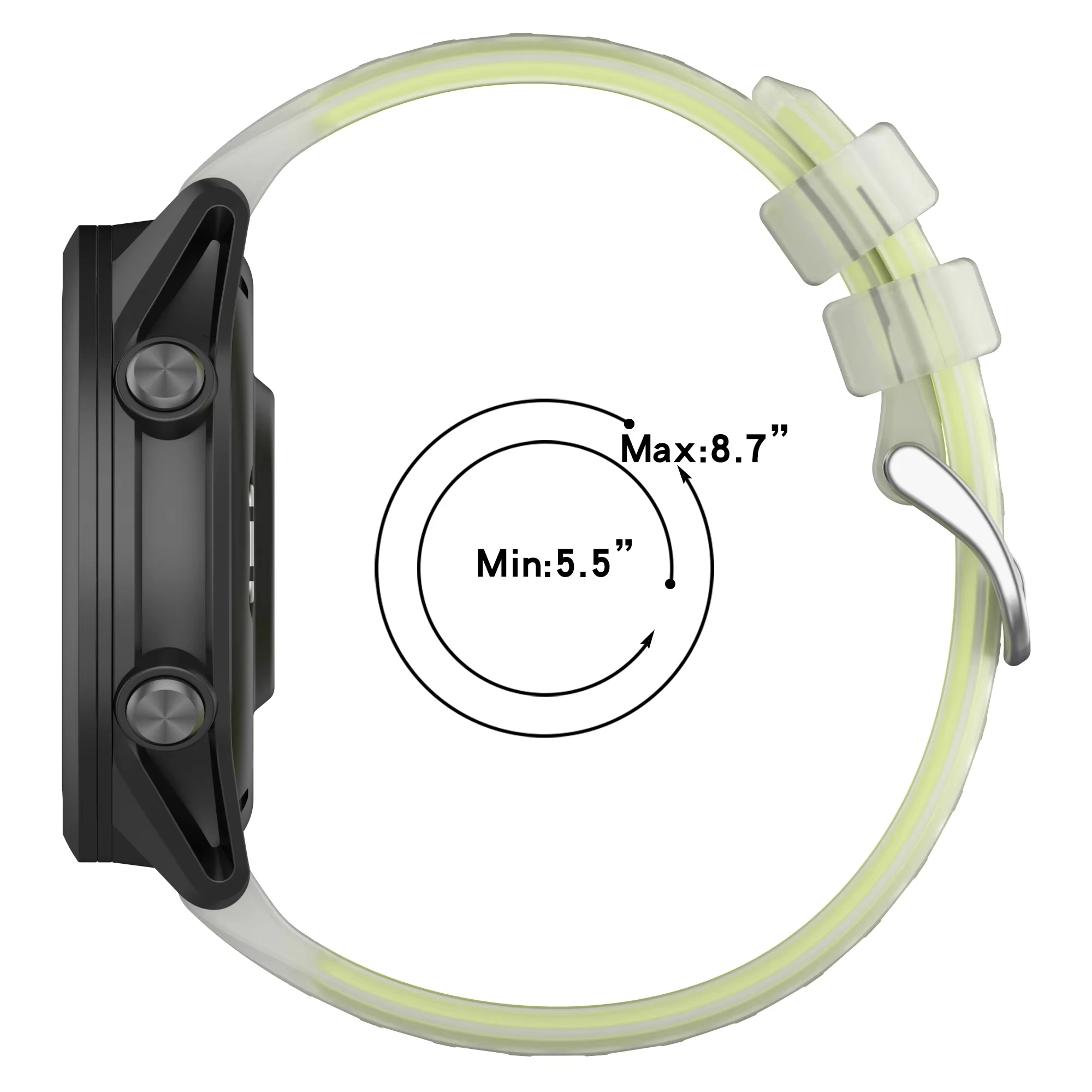Two-Tone Semi-Transparent Silicone Strap Replacement Band