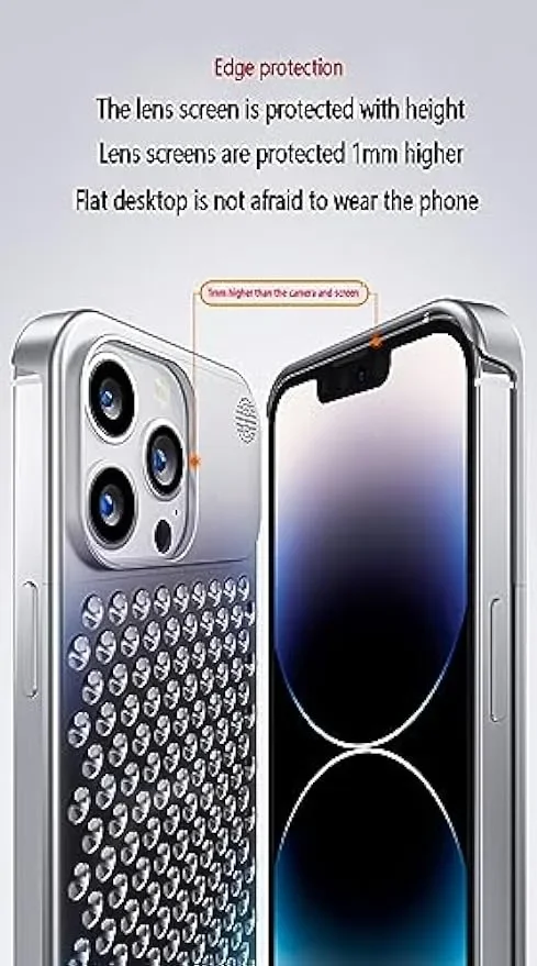 Aromatherapy Phone Case Anti-Scratch Protective Cover Cases Aviation Metal Cooling Simple Shell for iPhone 14 13 12 15 Pro Max